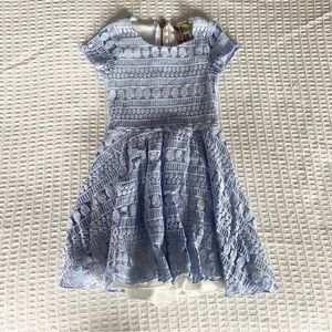 Twirls & Twigs blue crochet lace short sleeve dress size 7